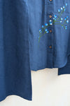 neela aasman blue linen handpainted shirt