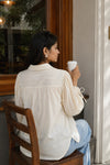 Aabroo White Hand-painted Shirt