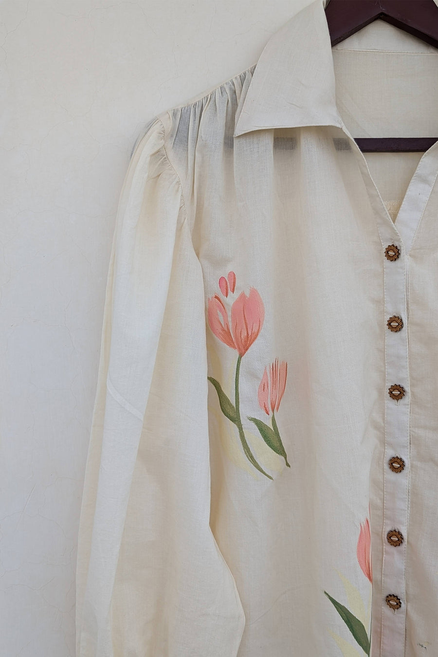 Aabroo White Hand-painted Shirt