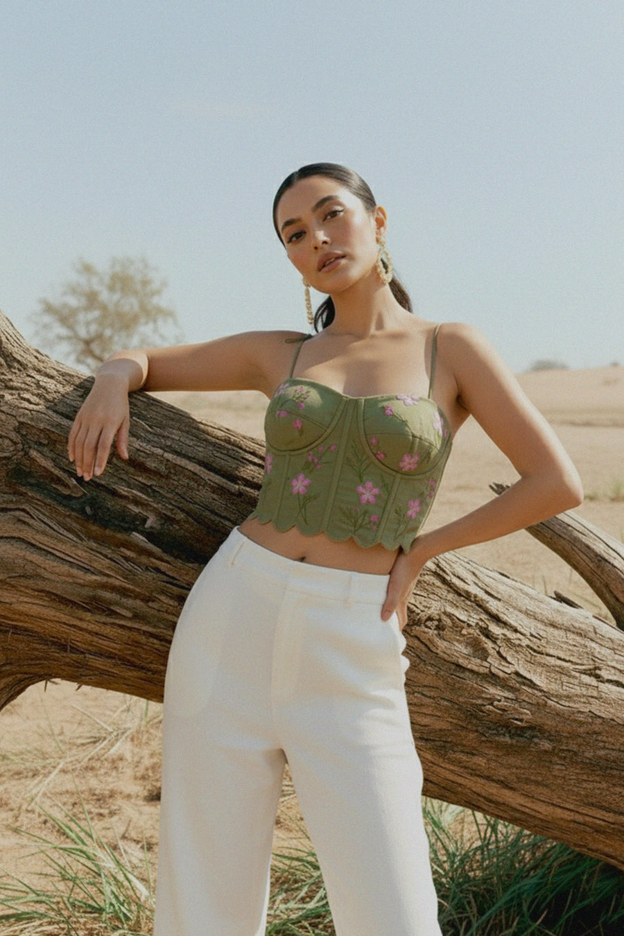 Meadow Bloom Green Corset