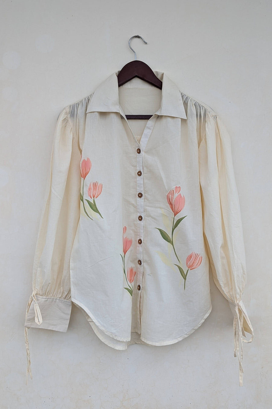 Aabroo White Hand-painted Shirt