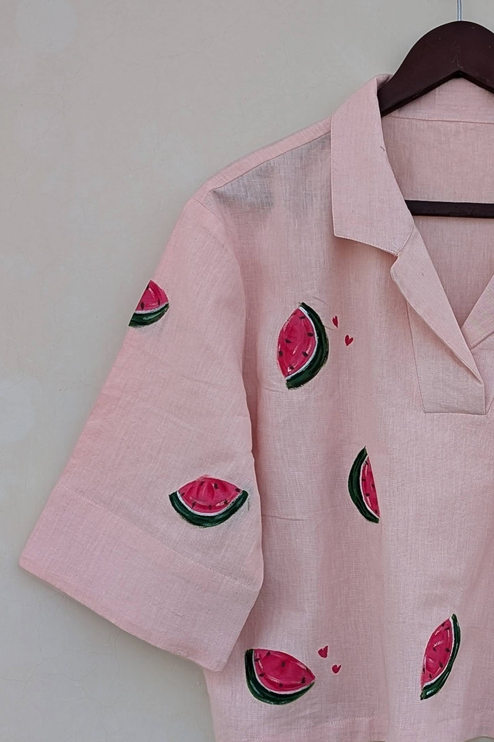 zara hatke pink hand-painted shirt