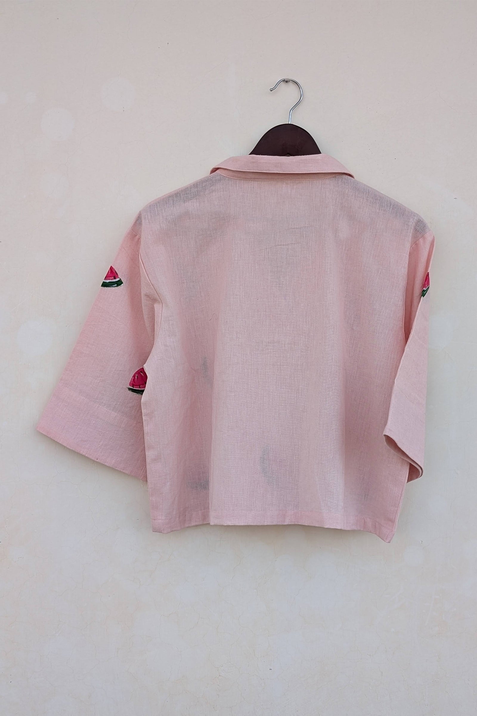 zara hatke pink hand-painted shirt